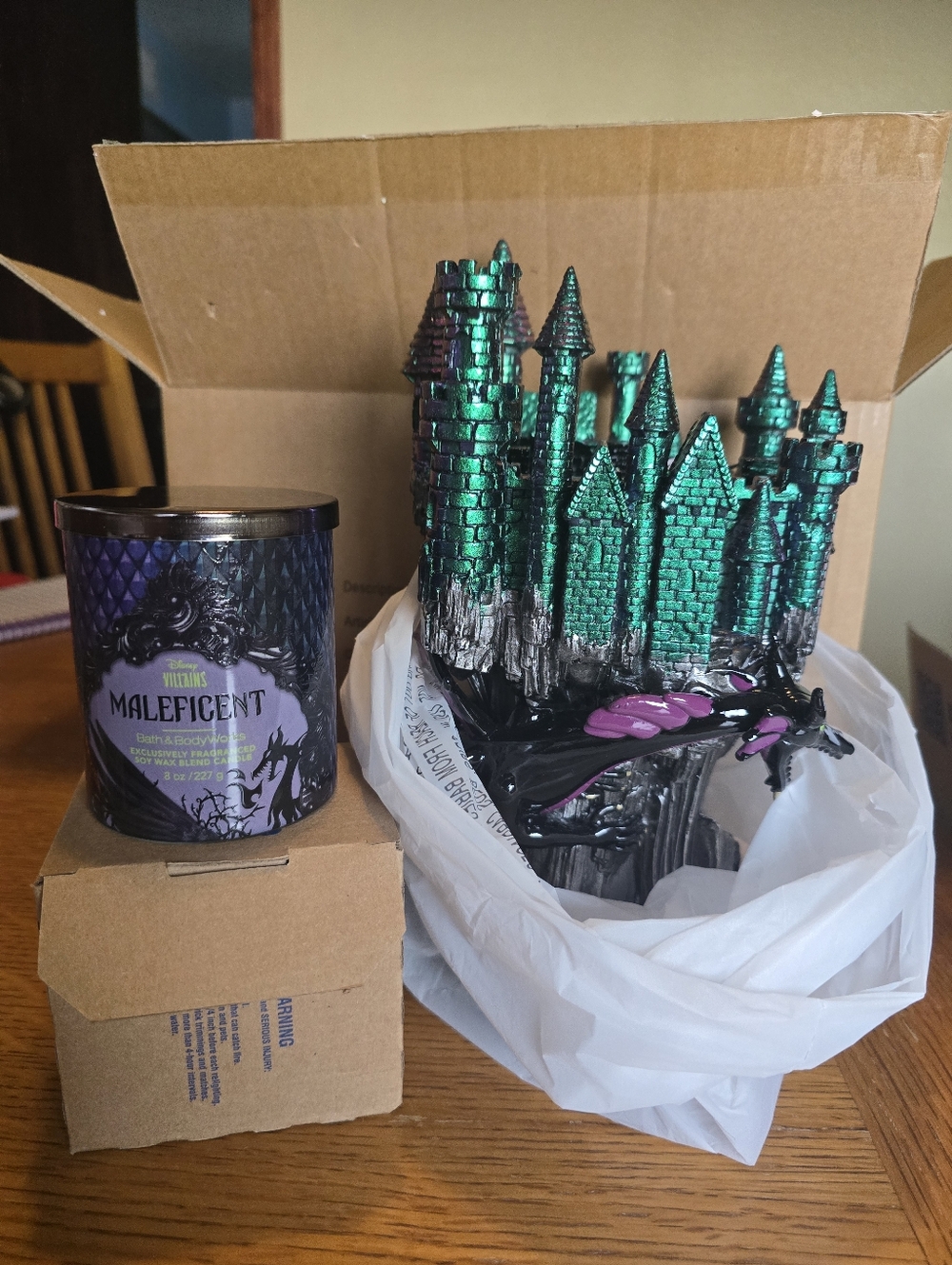 Bath & Body Works Disney Maleficent Candle & Holder 8oz Soy Wax Blend